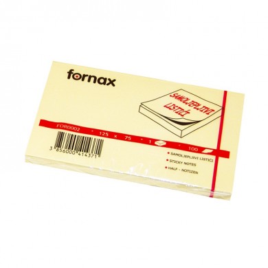 Samoljepivi listići 125x75mm Fornax žuti
