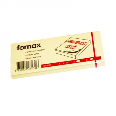 Samoljepivi listići 50x40mm 1/3 Fornax žuti
