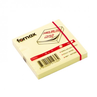 Samoljepivi listići 75x75mm Fornax žuti